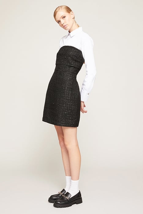 SHORT LUREX TWEED BUSTIER DRESS BLACK 4