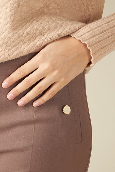 LEATHER EFFECT JOGGERS WITH CHAIN DETAIL NATURAL 4