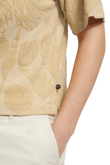 JACQUARD TOWELING CAMP SHIRT MOCCA 6