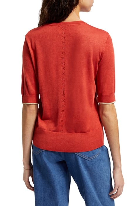 SHORT SLEEVED CREW NECK PULLOVER RUSTIC CORAL 2