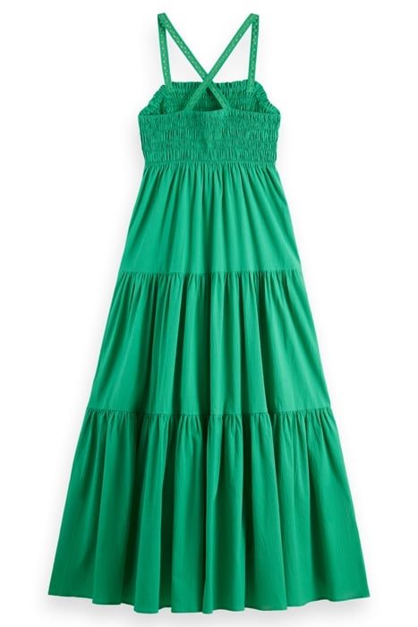 MAXI DRESS WITH SMOCK DETAIL SCUBA GREEN 2