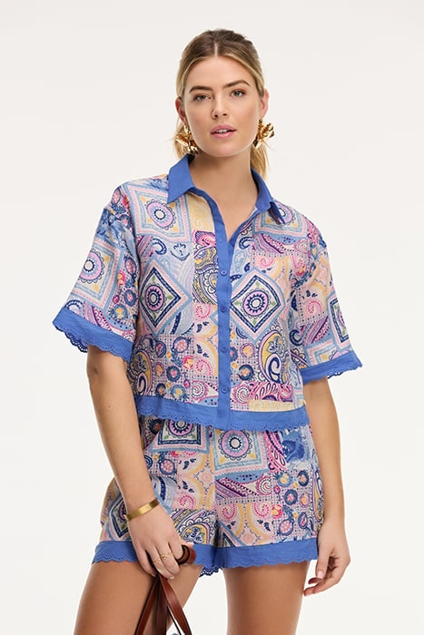 EMILY BLOUSE PAISLEY BANNER PAISLEY BANNER BLUE 1