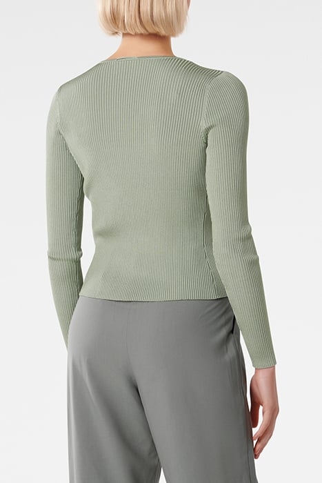 CASSIE TIE FRONT KNIT CARDIGAN SAGE GREEN 2