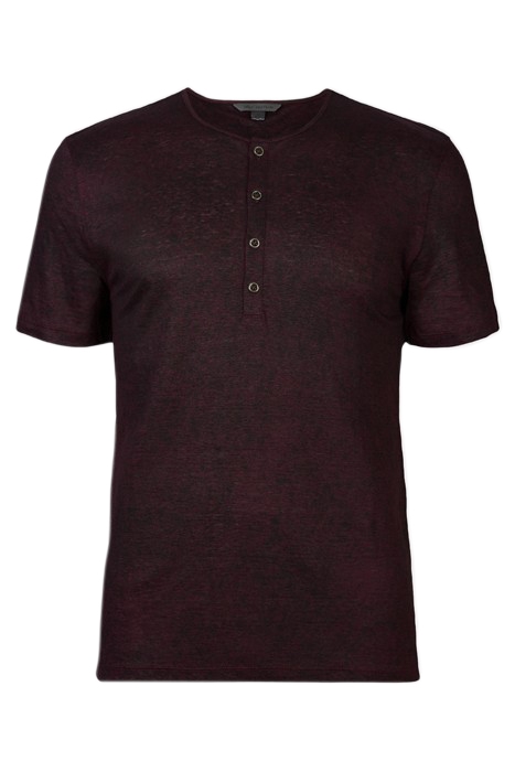 TORRANCE REGULAR FIT SS LINEN HENLEY WIT DARK PLUM 1