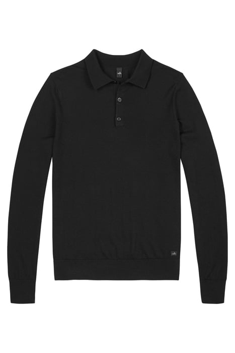 WARD | EXTRA FINE MERINO POLOSHIRT PURE BLACK 1