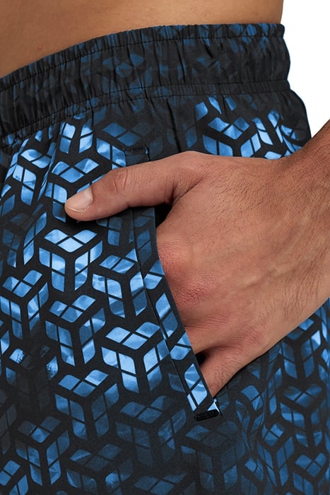 MEN'S ARENA EVO BEACH SHORT AO BLACK-TURQUOISE-MULTI 7