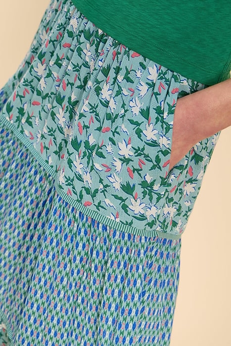 MABEL MIXED PRINTED SKIRT TEAL PRINTED 3