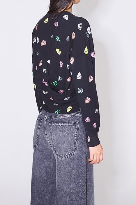 BLACK WOOL SWEATER WITH ELECTRIC BIMBA PRINT 2