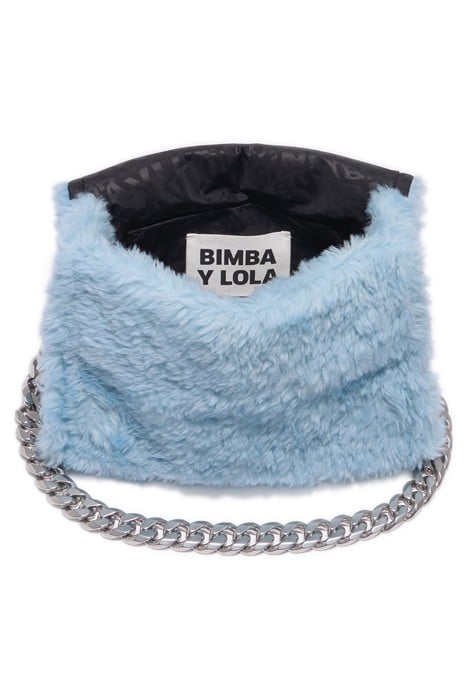 M LIGHT BLUE FUR SHOULDER BAG 3