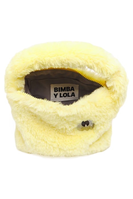 S YELLOW FUR HOBO BAG 3