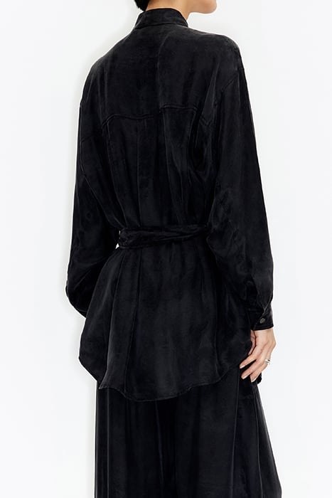 BLACK BELTED SHIRT 2