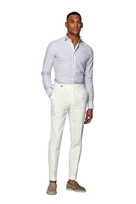 LIGHT GREY HONEYCOMB SLIM FIT SHIRT 5