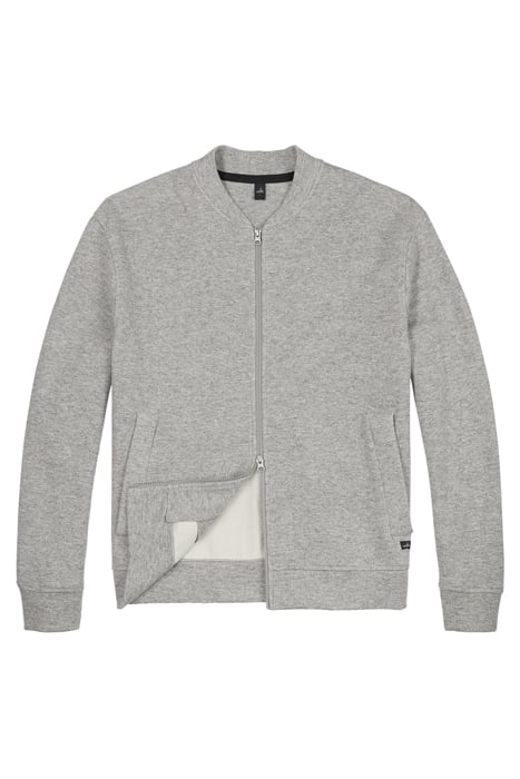 JENSEN | COTTON CASHMERE BOMBER JACKET LIGHT GREY MELANGE 1