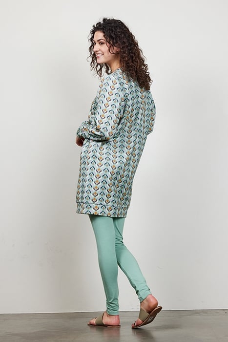 SWEAT DRESS CHILLY PRINT GRANITE GREEN WITH TROY PRINT 3