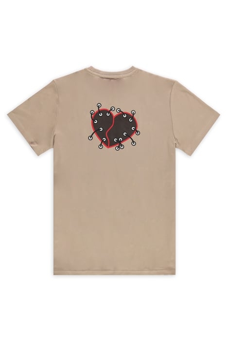 BROKEN HART TEE TAUPE 2