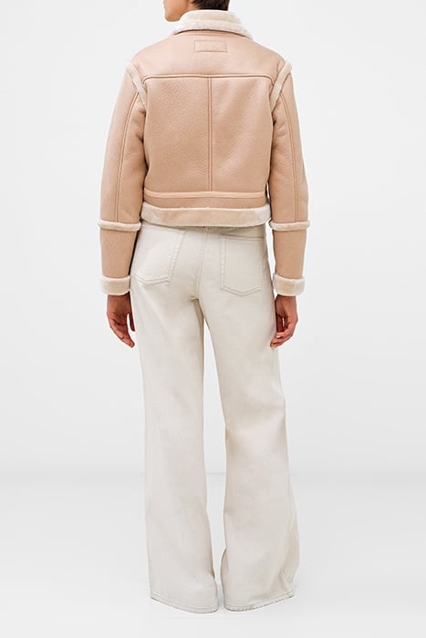 BELEN FAUX FUR L/S CROP JKT BROWN 3