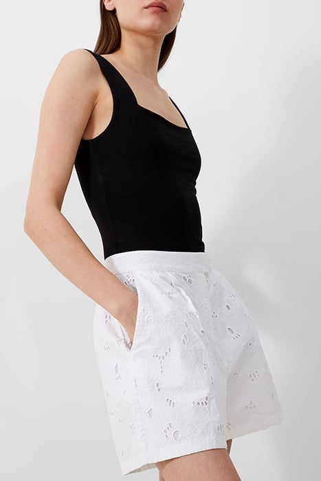 RHODES COTTON EMBROIDER SHORTS WHITE 5