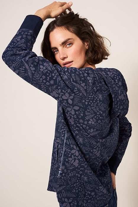 MILO HOODED SWEAT NAVY PRINT 3