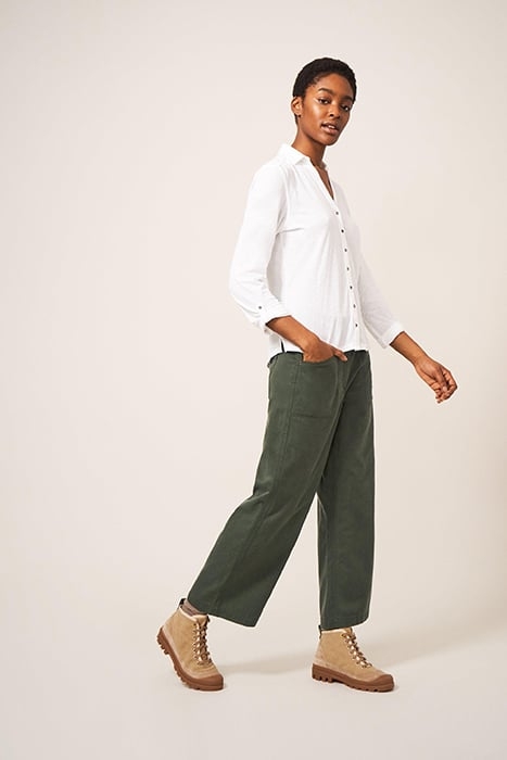 HARPER WIDE LEG TROUSER DARK GREEN 3