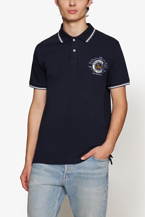 LUCASSI BADGE POLO DEEP MARINE 1