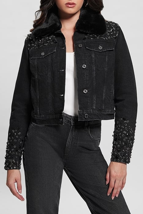GUESS ECO DORIA SHEARLING JACKET CRATERS STONES 1