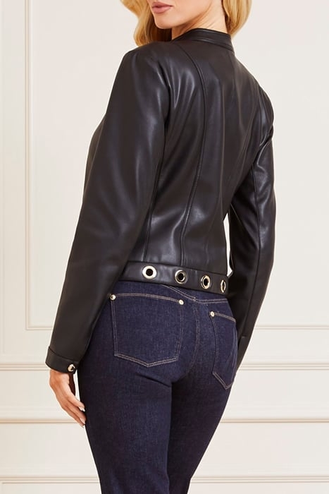 RORY BIKER JACKET JET LEATHER & BLACK 2