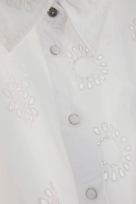GUESS ECO SS BRIGITTE SATIN EMBRO SHIRT PURE WHITE MULTI 8