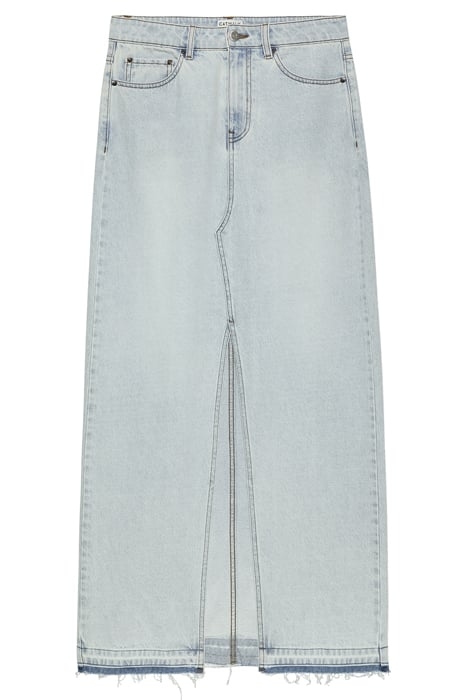 MAXI DENIM SKIRT WASHED BLUE 4