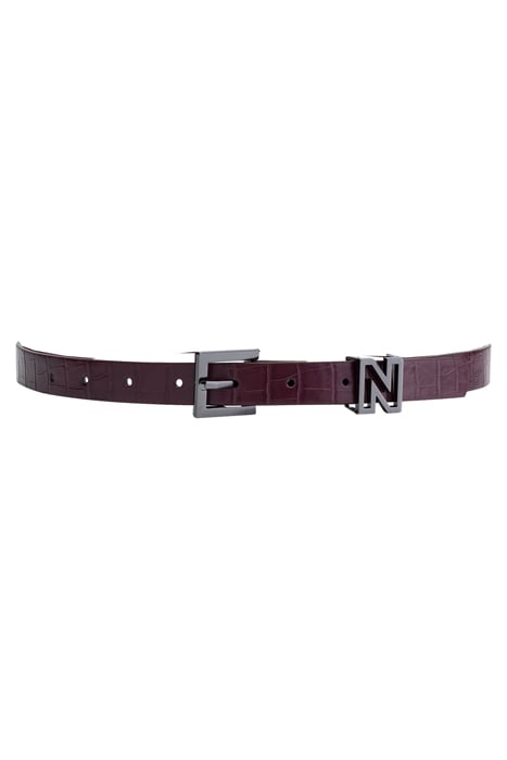 KEDY CROCO WAIST BELT DEEP RED/GUN METAL 3