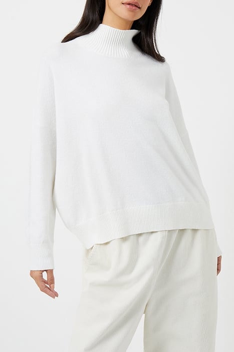 JEANIE VHARI SUST ROLL NK JMPR WHITE 1