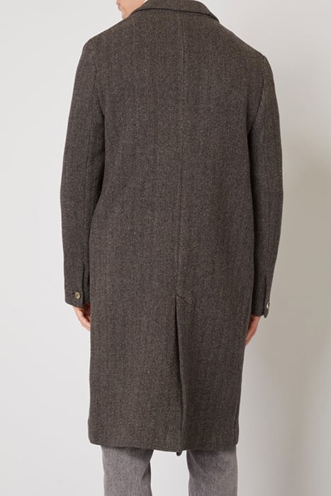 LONG SLEEVES BUTTONED COAT CHEVRON NAVY GRIS 2