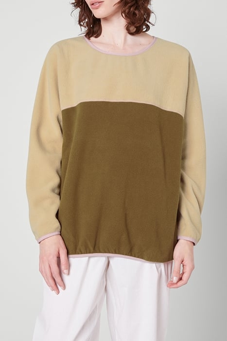 BOAT COLLAR LONG-SLEEVES SWEATSHIRT KAKI / BEIGE 1