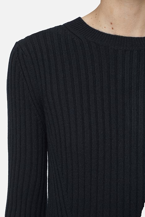 CREW NECK LONG SLEEVE KNITS BLACK 5