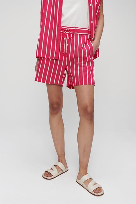 STRIPED SHORTS CARMINE ROSE 1