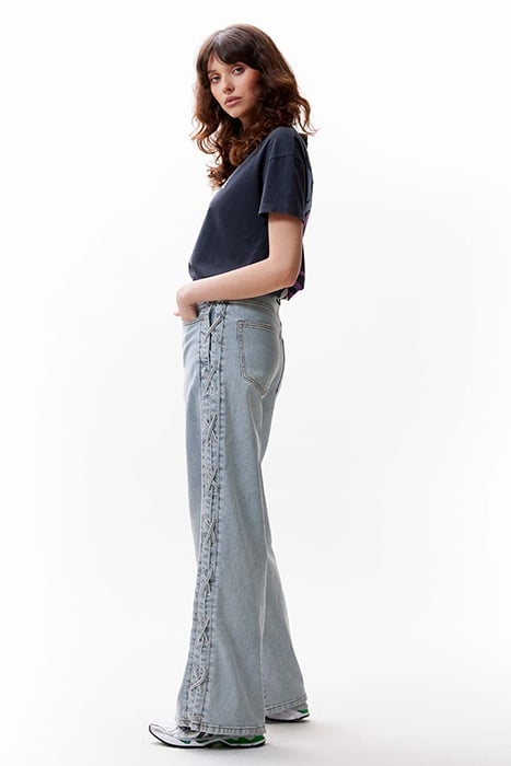 LOOSE FIT JEANS WITH LACE DETAIL BLUE 5