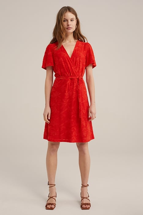 DRESS MIDI FIRE RED 2