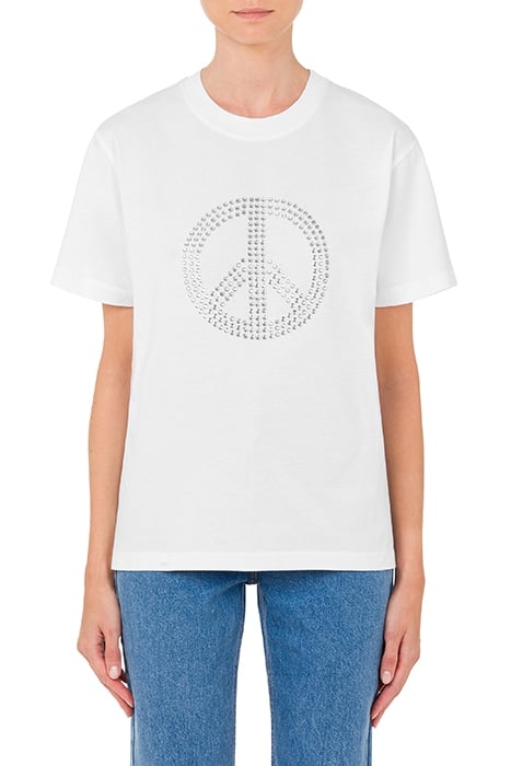 PEACE SYMBOL JERSEY T-SHIRT WHITE 1