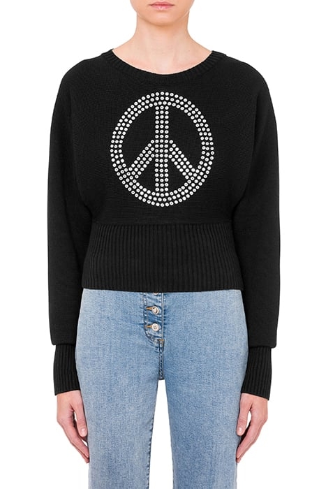 PEACE SYMBOL WOOL BLEND SWEATER BLACK 1