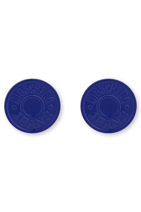 MOSCHINO JEANS BUTTON EARRINGS BLUE 1