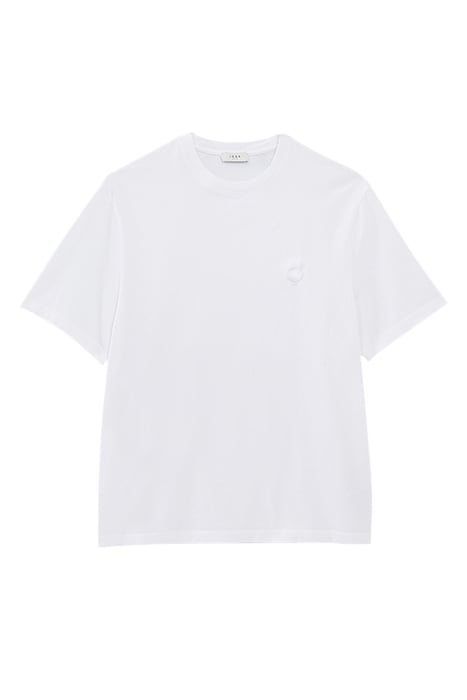 UNISEX WHITE COTTON EMBROIDERED GENDER FREE T-SHIRT 3