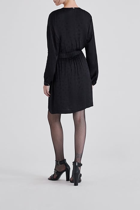 BLACK ROCK MOTIF JACQUARD WRAP DRESS 2