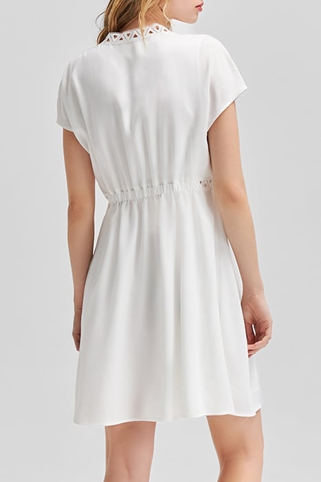 OFF-WHITE RECYCLED DRESS WITH LACE BRAID 2