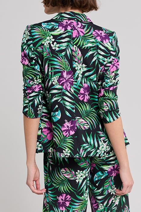 BLACK LENZING™ ECOVERO™ JACKET WITH TROPICAL PRINT 2