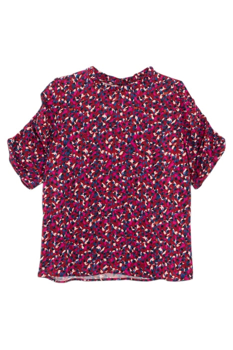 DARK RED TACHIST PRINT TOP 3