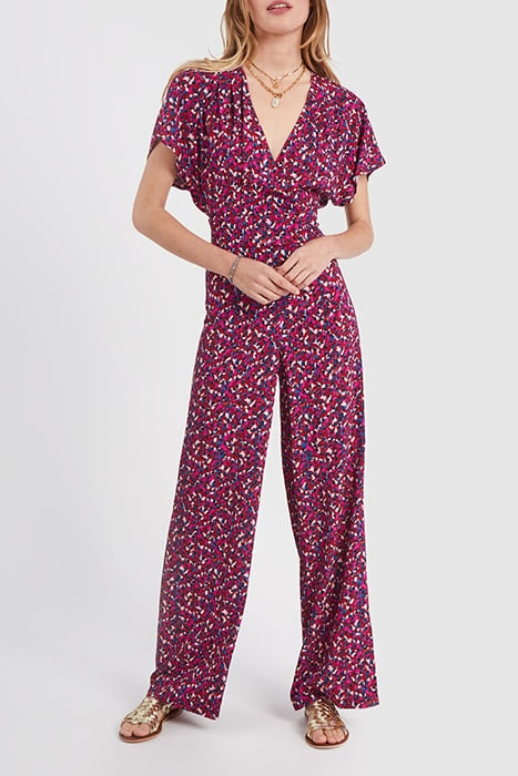DARK RED TACHIST PRINT JUMPSUIT 4