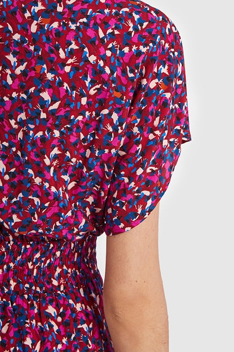 DARK RED TACHIST PRINT JUMPSUIT 7