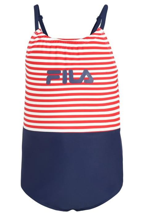 SINAH SWIMSUIT AOP BLACK IRIS-TRUE RED/BRIGHT WHITE STRIPED 1