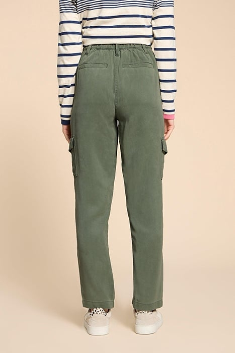 ARLO TENCEL CARGO TROUSER MID GREEN 2