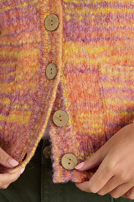 CINDY SPACE DYE CARDI ORANGE MULTI 5