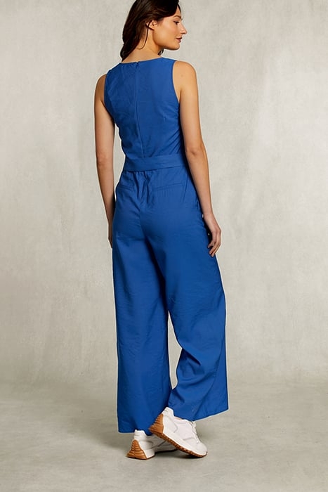 BLUE BELTED SLEEVELESS JUMPSUIT BLUE 2
